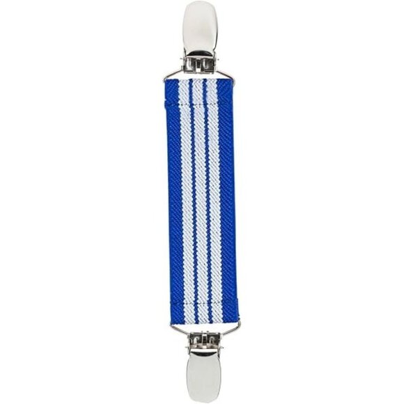 Hold'Em Elastic Scarf and Hat Clips Attacher Extra Heavy Clips - Royal and White - Picture 1 of 7